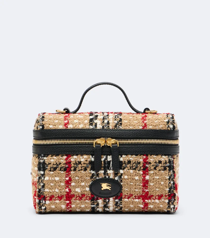 Burberry Check Small bouclé vanity bag