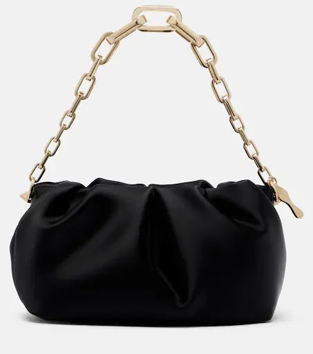 Eva Small Satin Shoulder Bag (black)