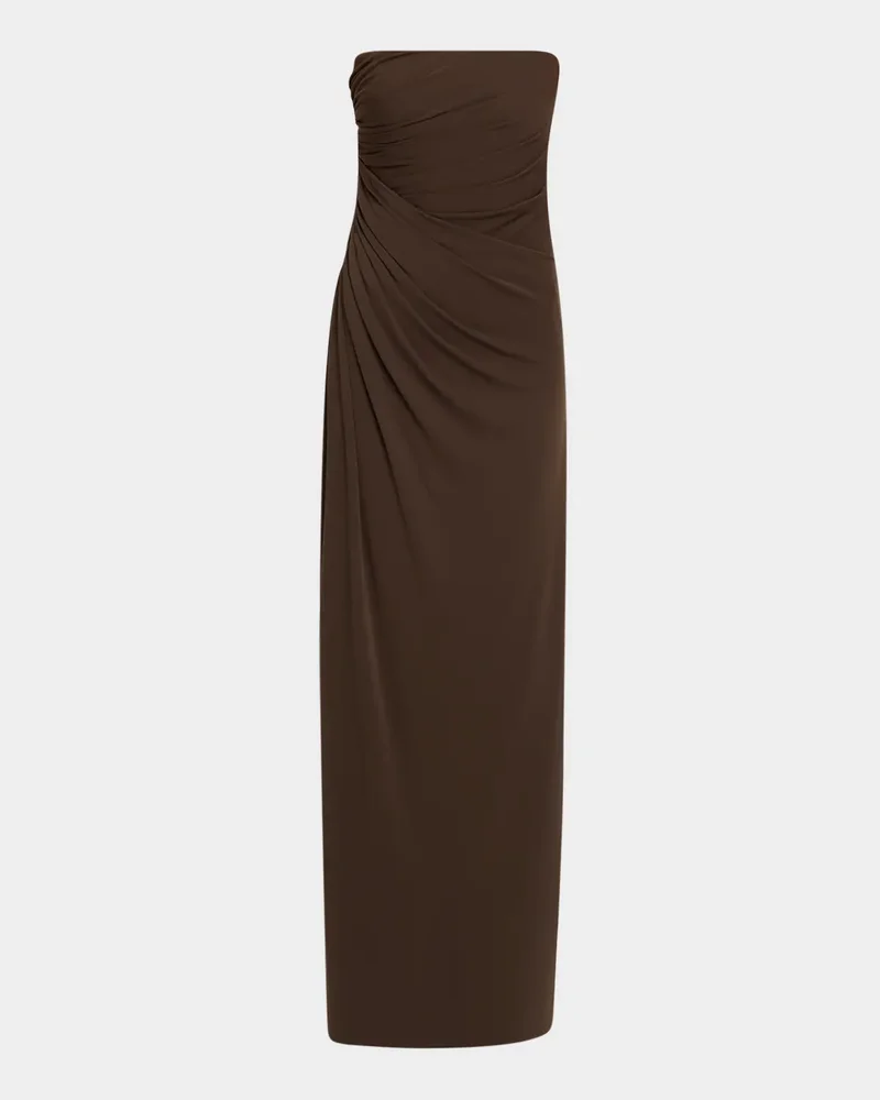 Patrice Strapless Draped Matte Jersey Gown