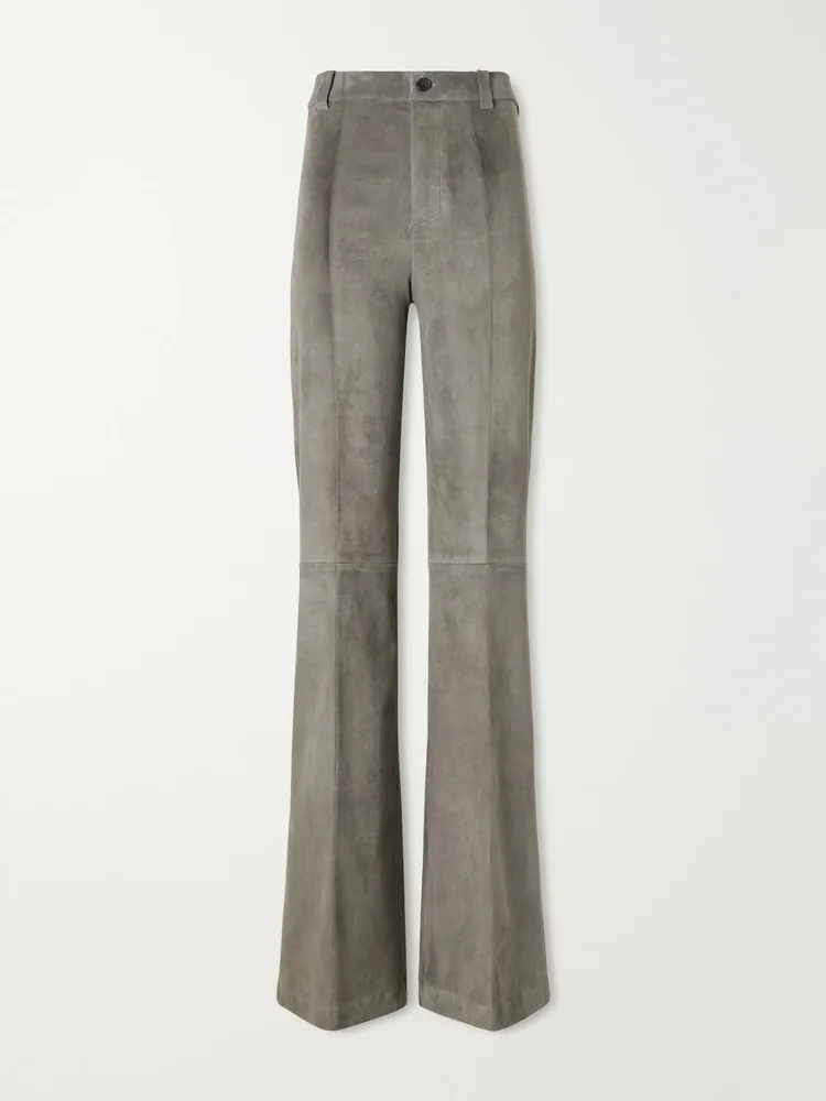 Lizzy suede wide-leg pants