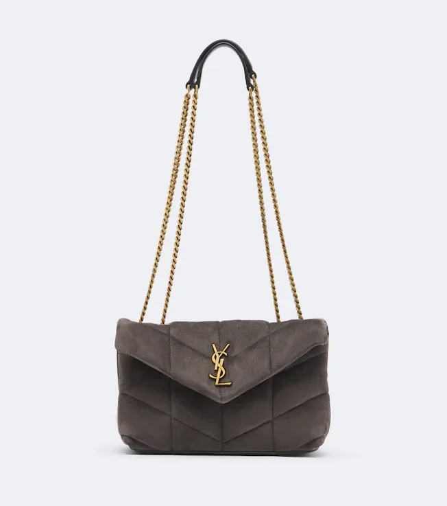 Toy Puffer quilted suede shoulder bag