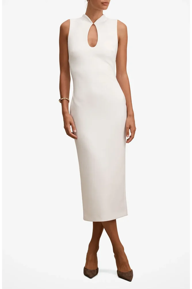 Frankie Cutout Sleeveless Body-Con Maxi Dress (Porcelain)