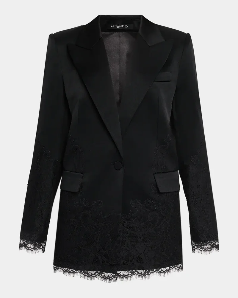 Norma Single-Button Lace Jacket