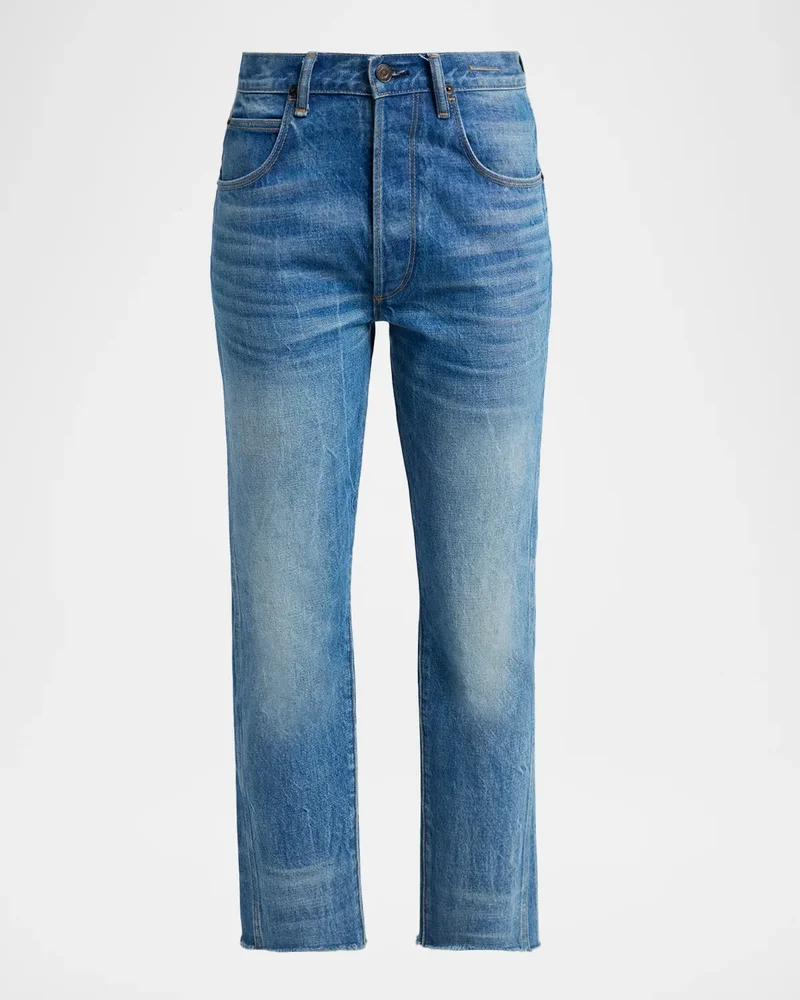 Stonewashed Cropped Denim Jeans