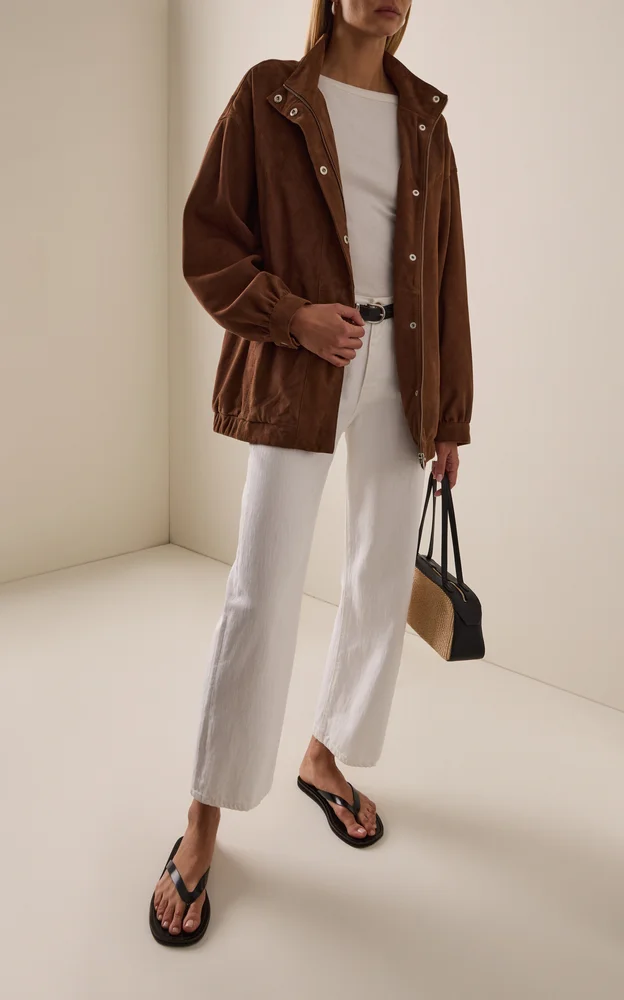 Geneve Suede Bomber Jacket