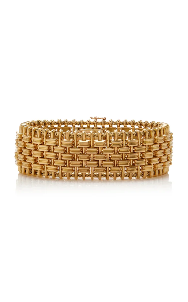 Vintage Rare Mellerio Dits Meller Rattan-Weave Bracelet