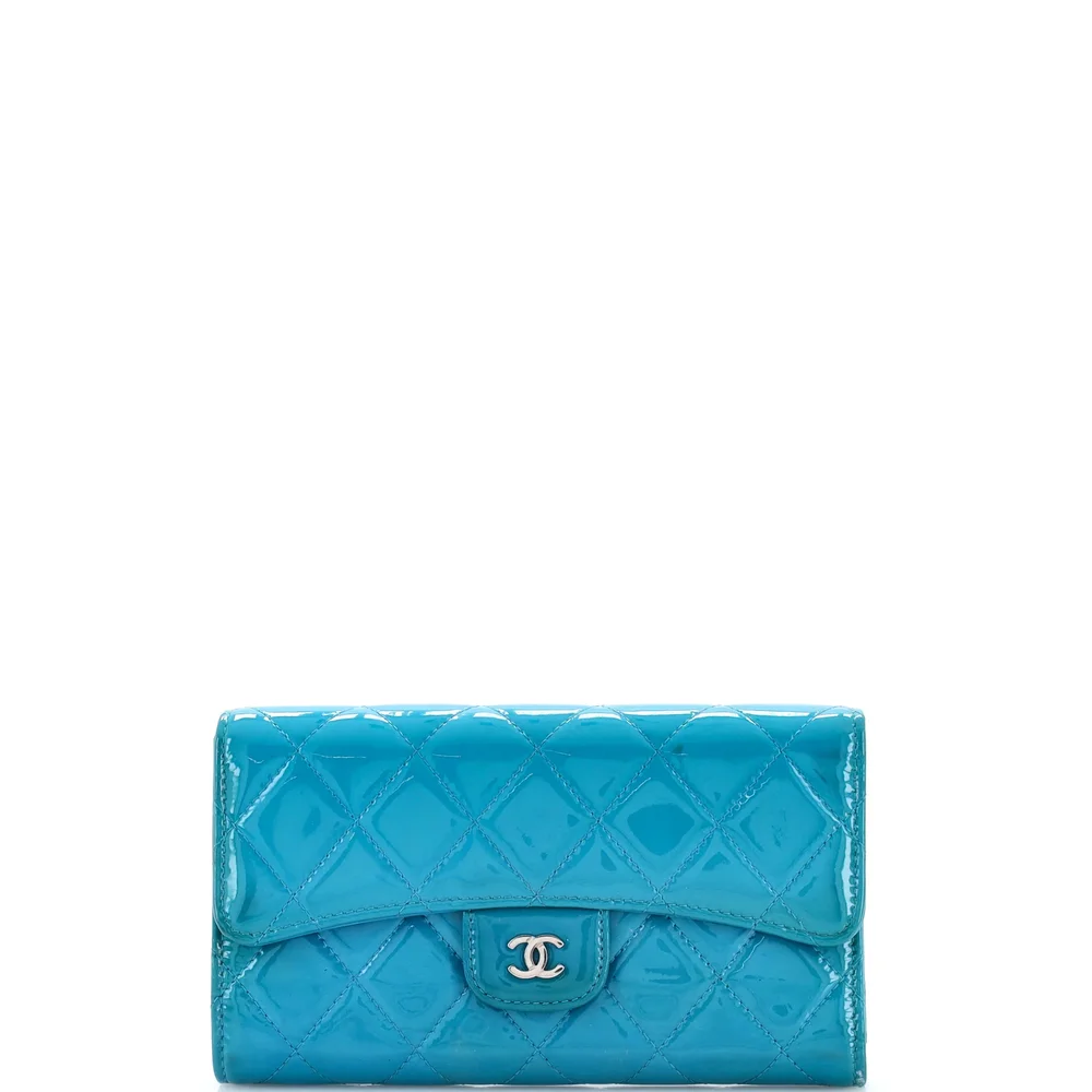 L-Flap Wallet Quilted Patent Long