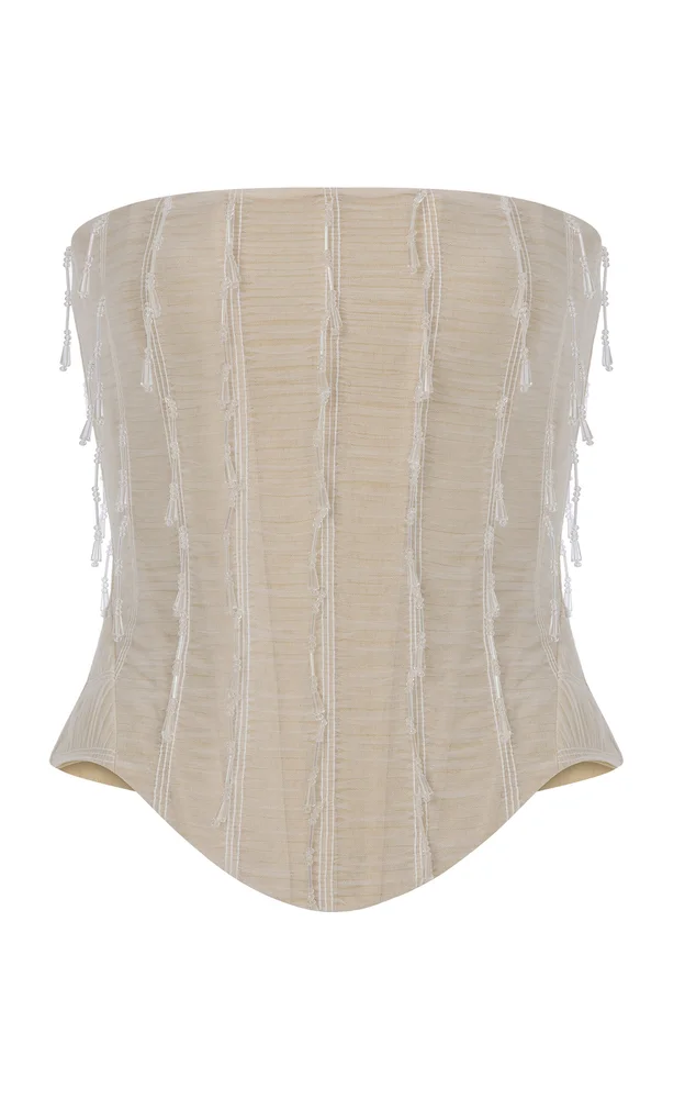 Aline Hand-Beaded Corset Top