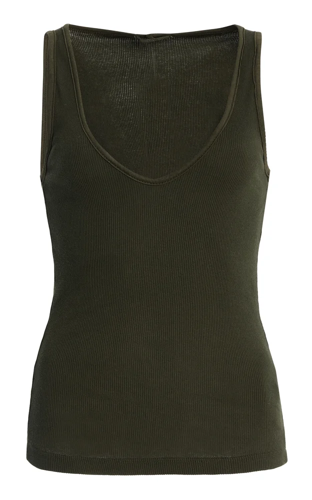 Claire Ribbed Cotton Tank Top