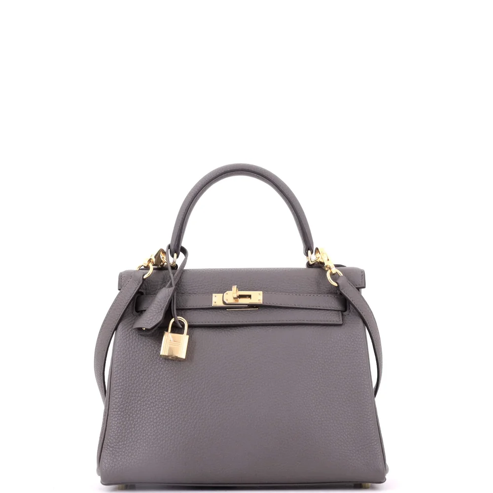 Pre-Owned Kelly 25 Etain Togo with Gold Hardware