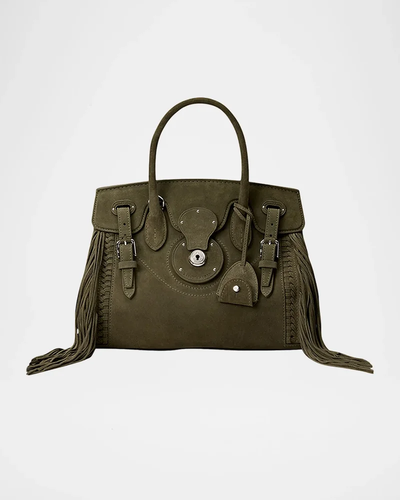 Soft Ricky 27 Fringe-Trim Calf-Suede Bag