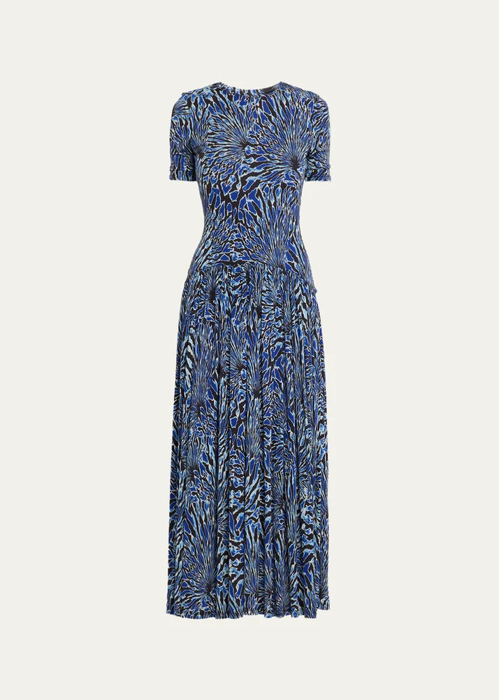 Sabine Short-Sleeve Jersey Maxi Dress