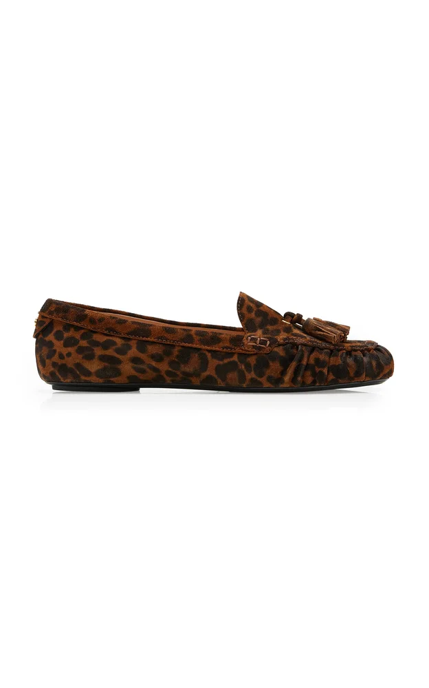 Théa Leopard Suede Loafers