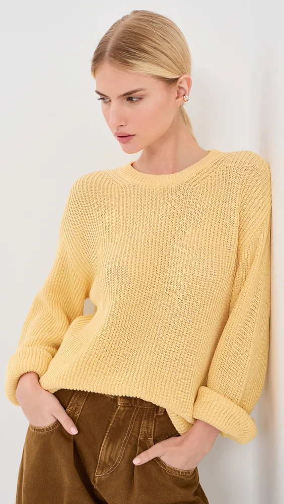 Draped Crew Knit Sweater