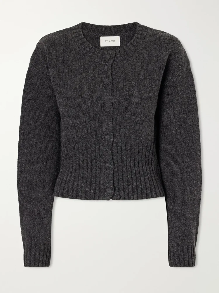 cropped wool cardigan