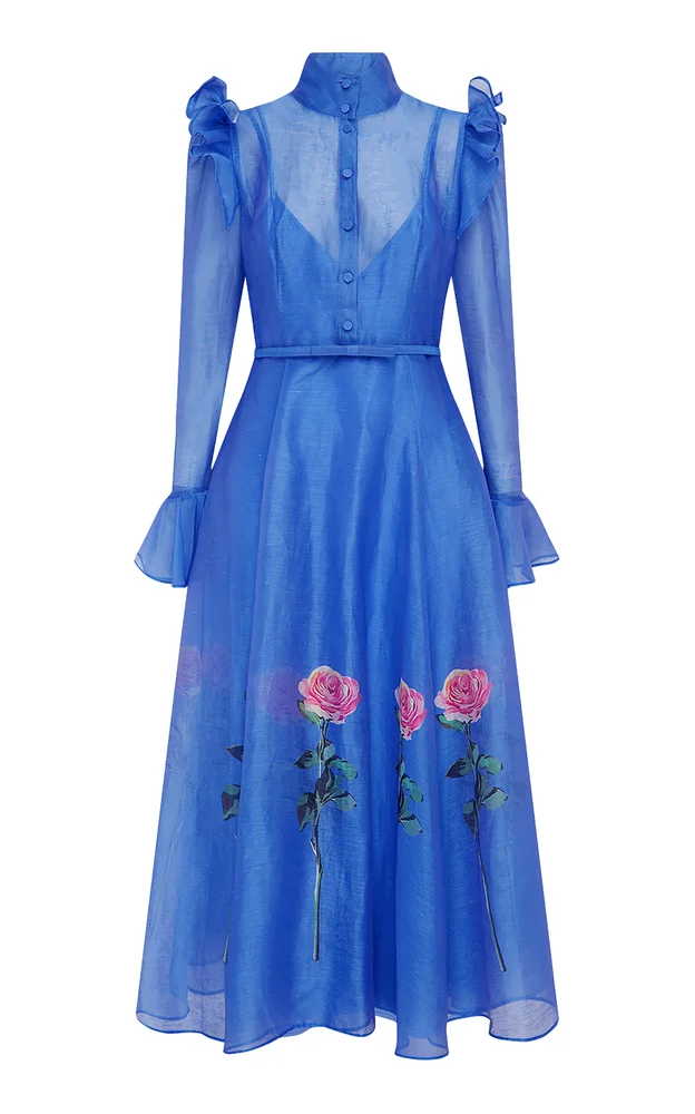 Katrina Linen-Blend Midi Dress