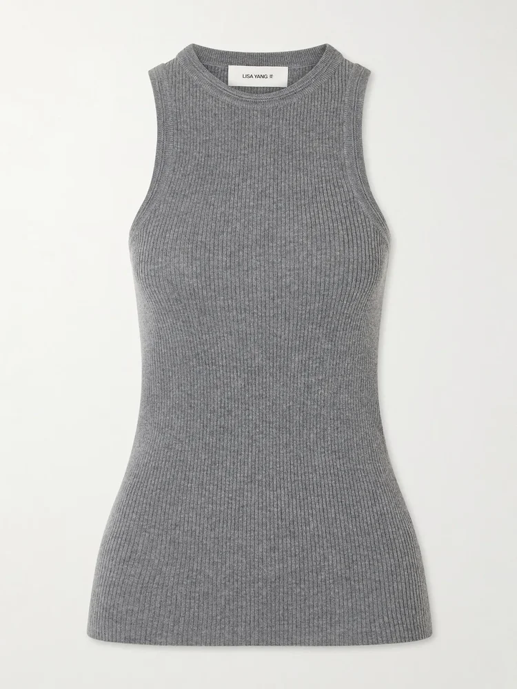 Amaya cotton and cashmere-blend tank top