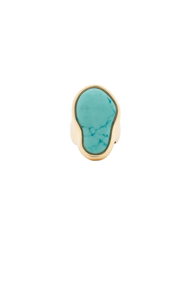 The Reve Ridged Signet Ring- Gold