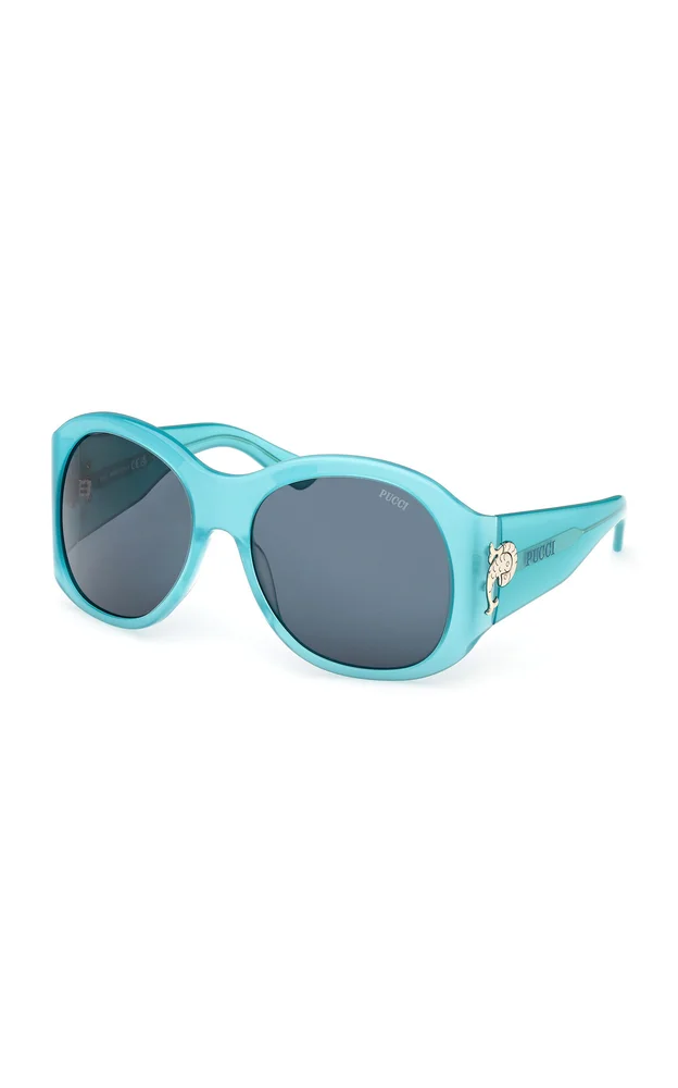 Round-Frame Acetate Sunglasses