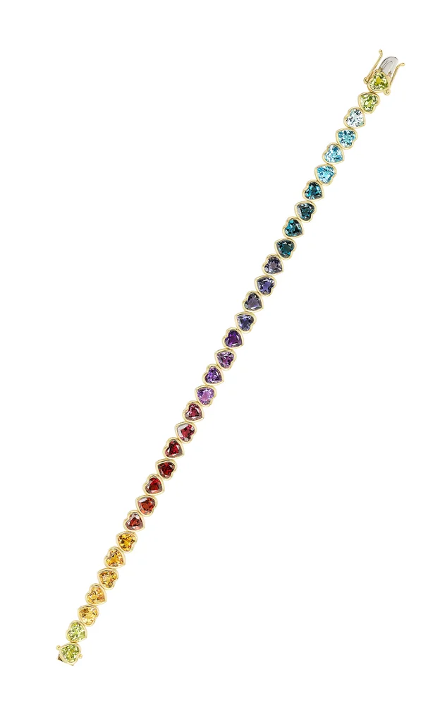 I Heart Rainbow 18K Yellow Gold Multi-Stone Bracelet