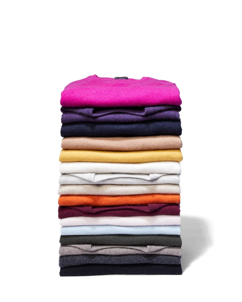 Lightweight Cotton Cashmere Link-Stitch Dolman Sweater in Pale Custard Yellow