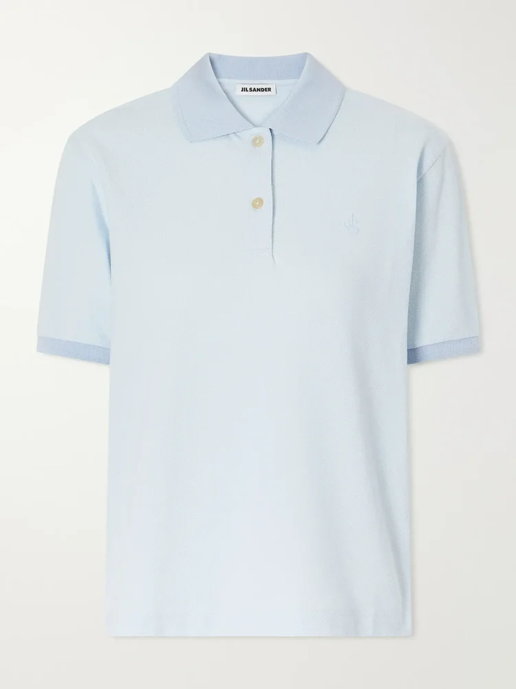 Logo-embroidered cotton-piqué polo shirt
