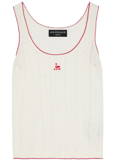 Walker pointelle-knit cotton vest top