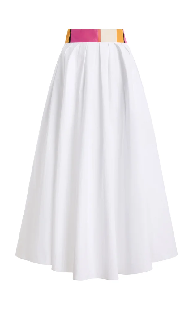 Full Pleated Cotton MidiSkirt