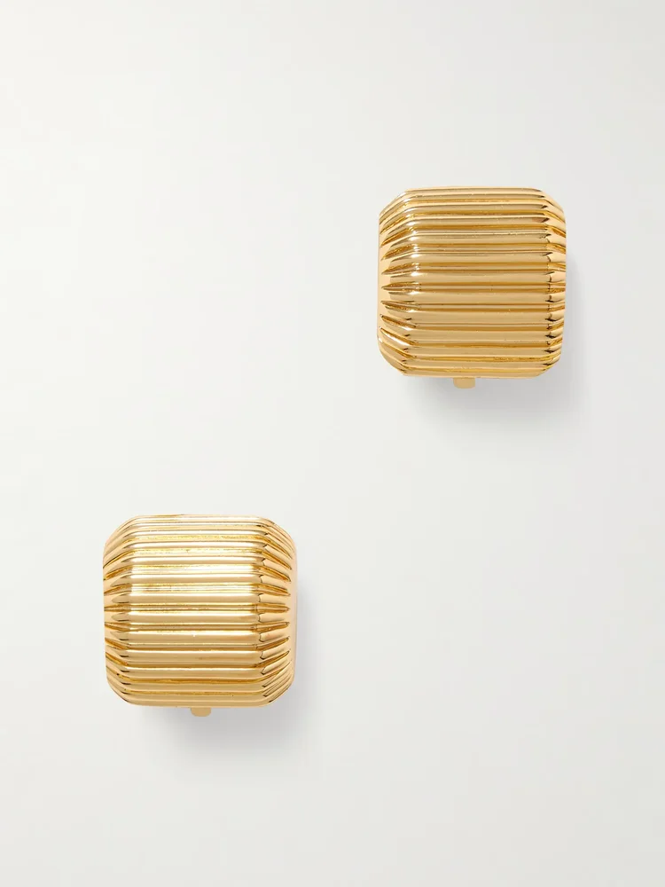 Elle gold-plated clip earrings