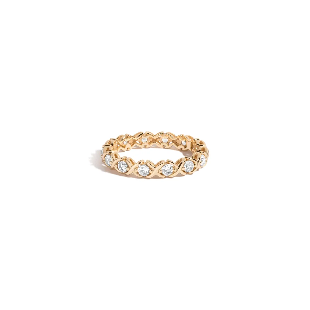 .20 ct. t.w. Lab-Grown Diamond Five-Stone Ring in 18kt Gold Over Sterling. Size 6