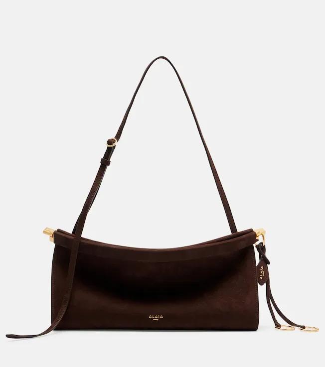 Le Click East West Medium suede shoulder bag