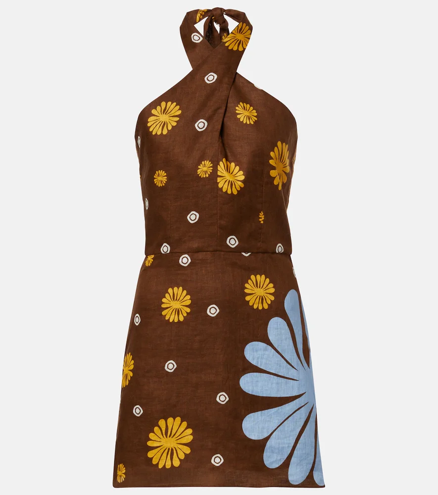 Venta halterneck floral minidress