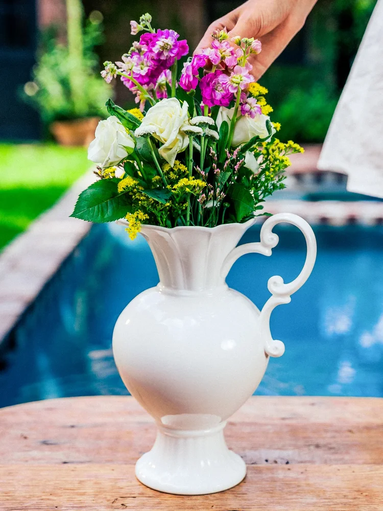 Moonwhite Pitcher Vase