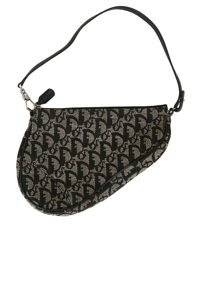 Diorissimo Pochette Saddle Bag in Black & Grey