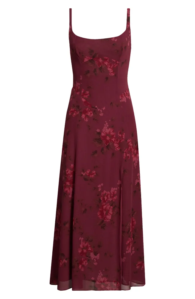 Ailany Floral Print Georgette Midi Dress