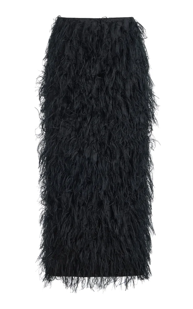 Jade Fringe Jacquard Midi Skirt