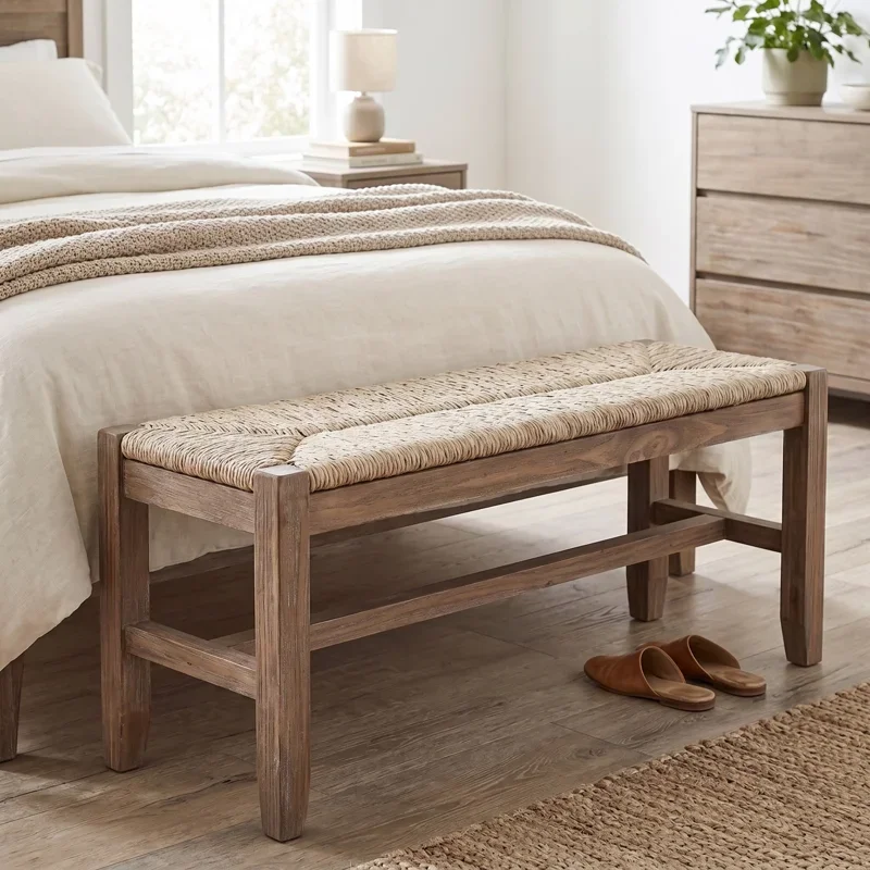 Aston 40" W Solid Wood Entryway Bench