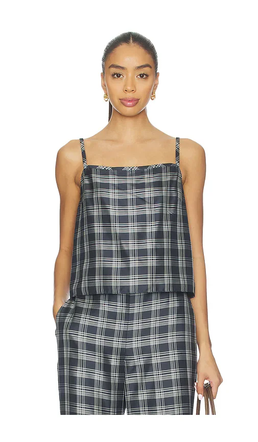 Bind Strap Plaid Top Theory