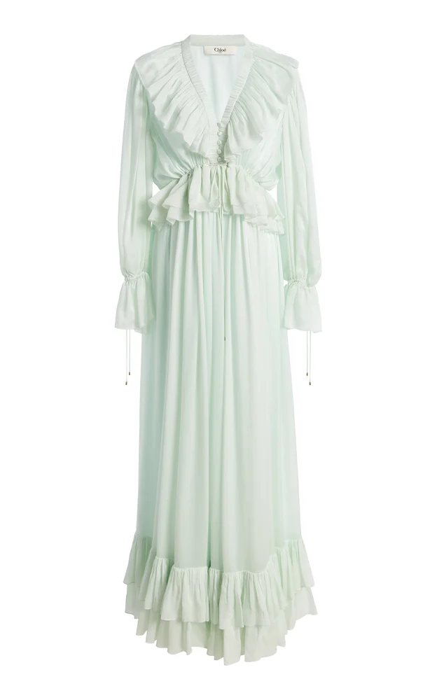 Ruffled Georgette Maxi Dress