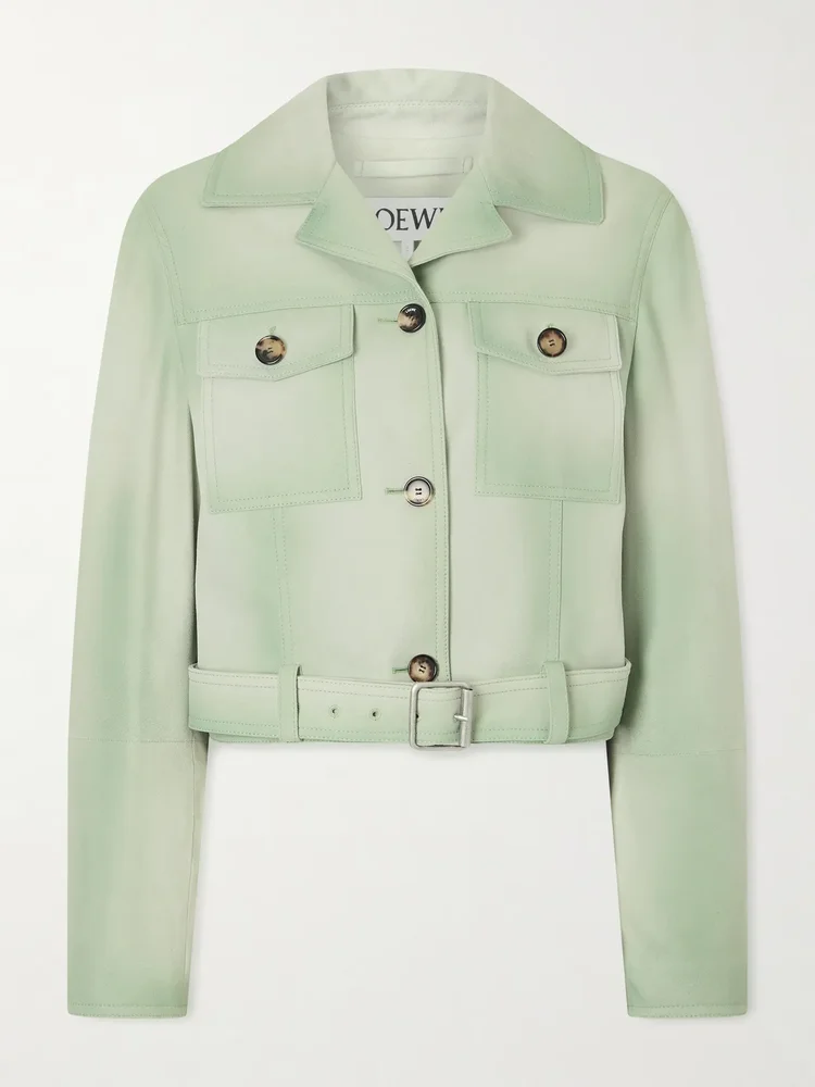 Tie-dyed suede jacket