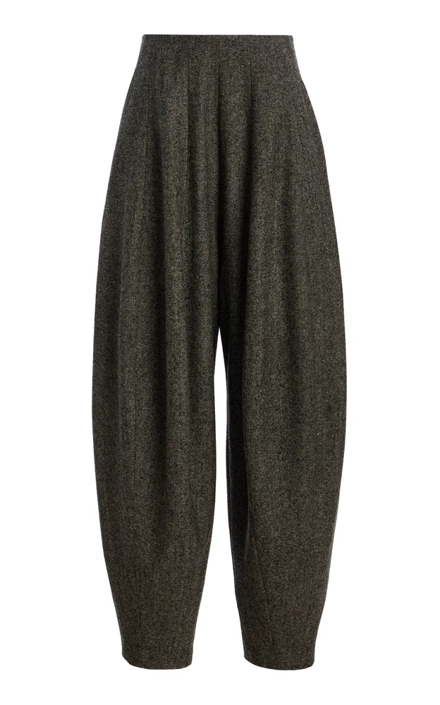 Blaine Rounded Wool-Blend Wide-Leg Pants