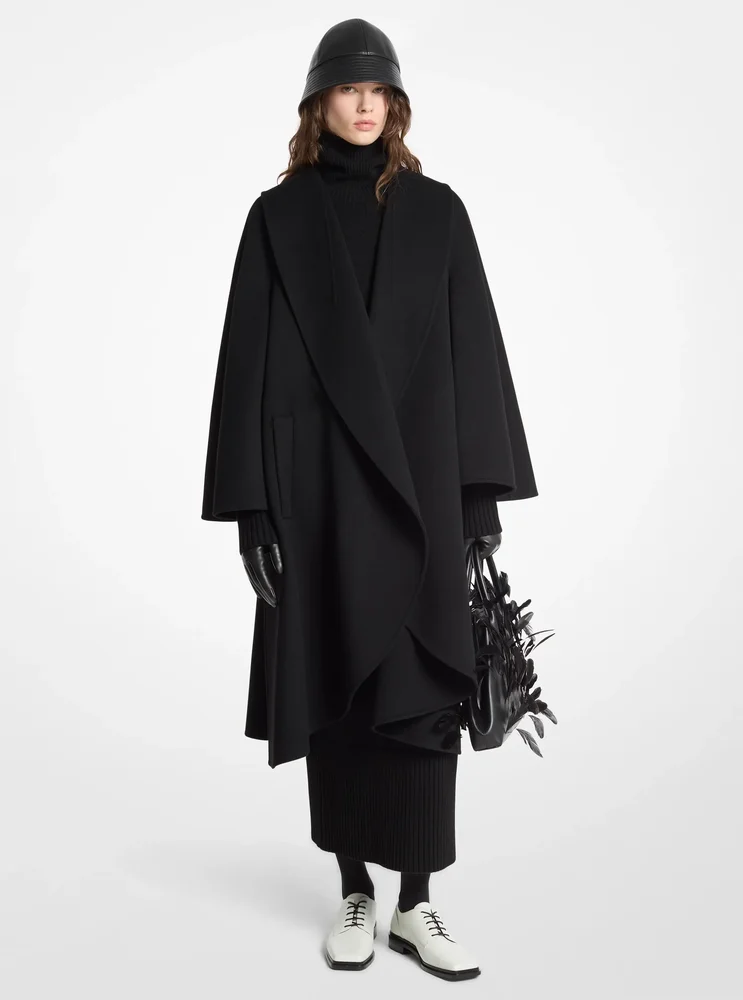Double Faced Wool Melton Opera Clutch Coat