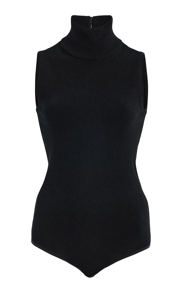 Turtleneck Cashmere-Blend Bodysuit