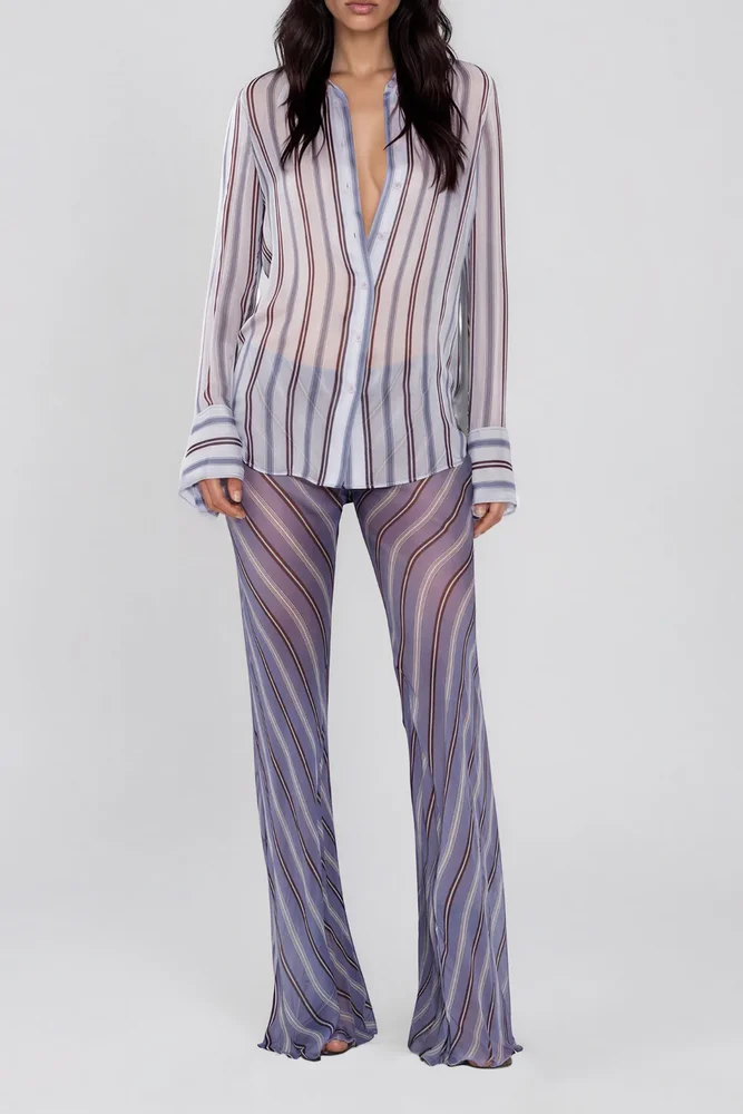 Kezia Mesh Stripe Pants Set
