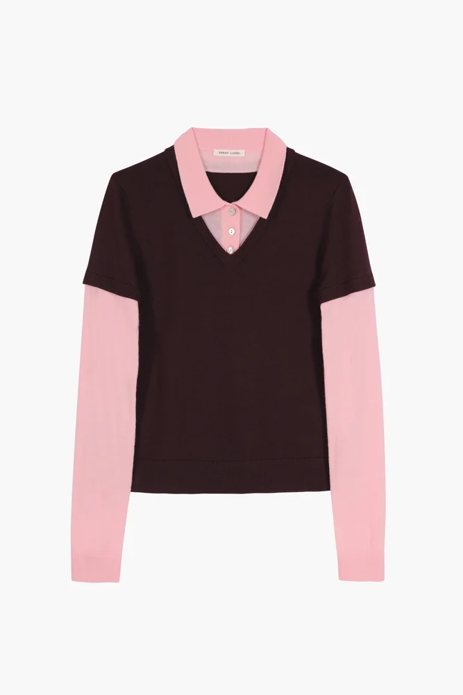 LOTTIE SWEATER IN BURGUNDY PINK